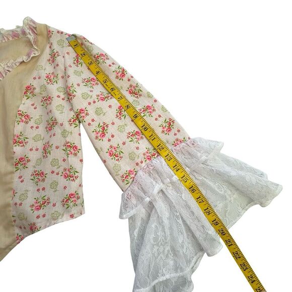 Handmade Pink Roses & Cream Colonial 1700’s Style Shirt & Skirt Set Size Small - Picture 10 of 16